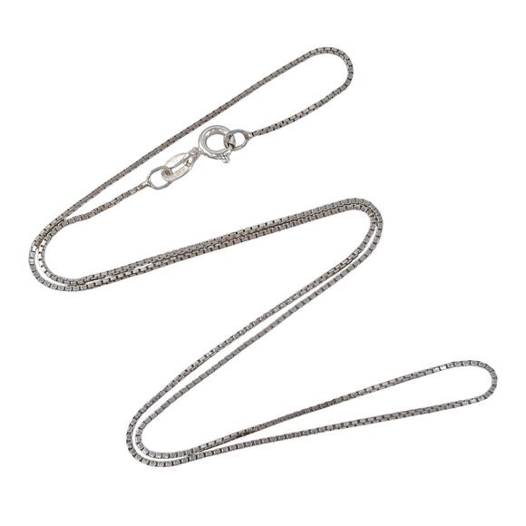Italian Box Chain | LUC Sterling Silver 925 Necklace 18.75" - Picture 1 of 7